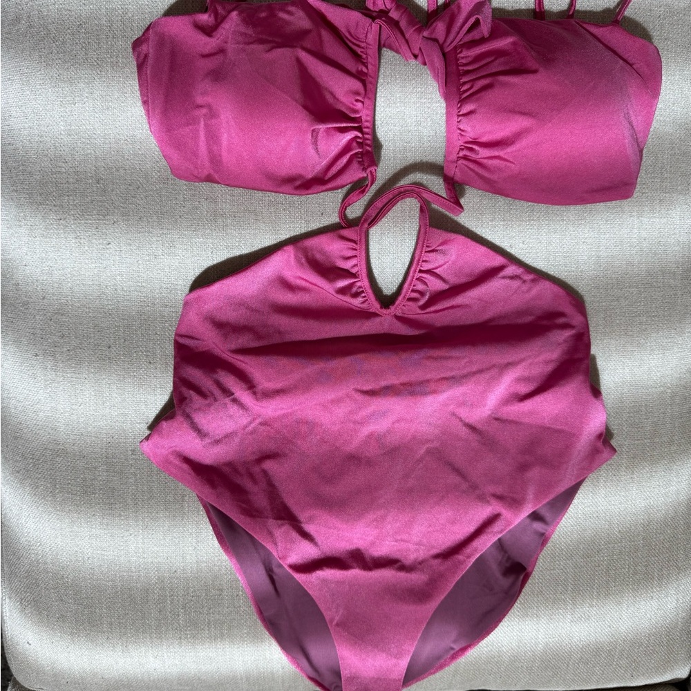 Elegant Pink One-Piece Swimsuit